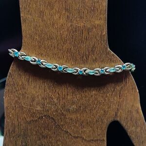 Vintage Sterling Bracelet with Gems